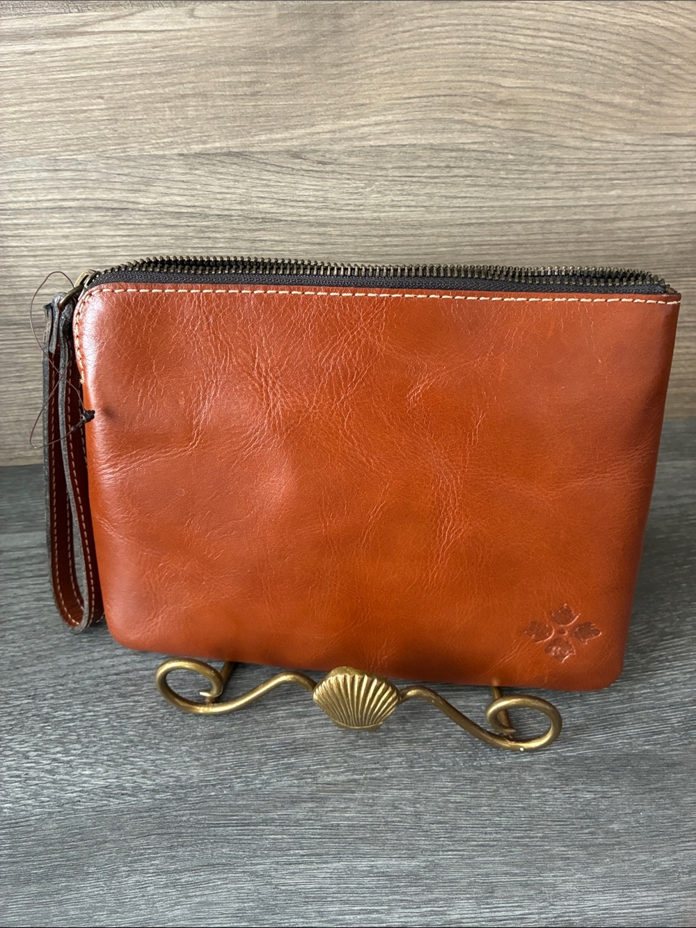 Patricia Nash Brown Leather NEW wristlet